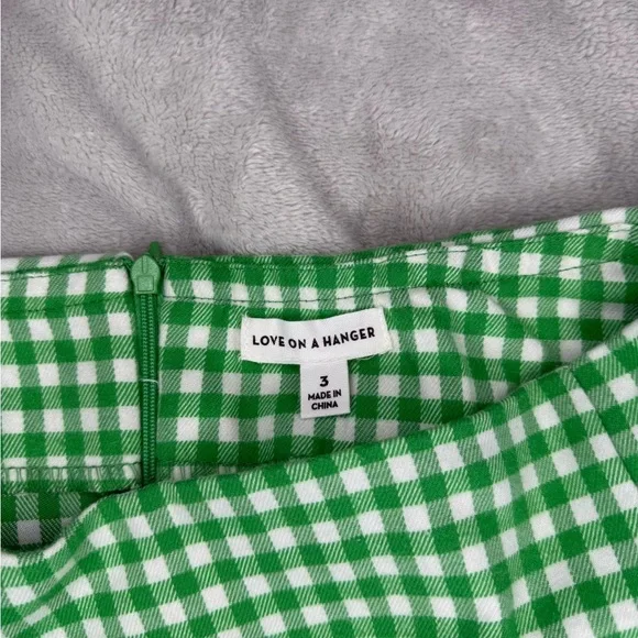 Love on a Hanger Green and White Checkered Mini Skirt - Picture 3 of 4